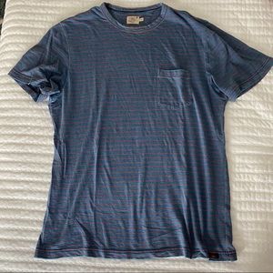 Faherty Brand Indigo Stripe Pocket Tee